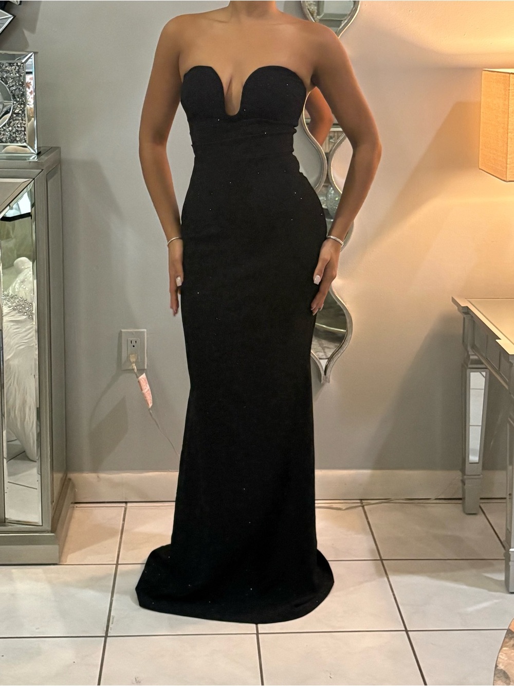 Black Strapless Sweetheart Mermaid Gown